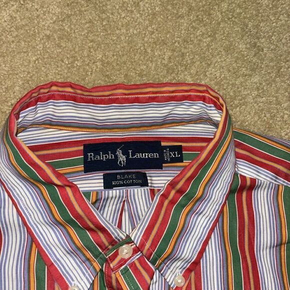 Vintage Polo Ralph Lauren Button Down Shirt Men’s Size XL Blake Multi Striped - Picture 3 of 7